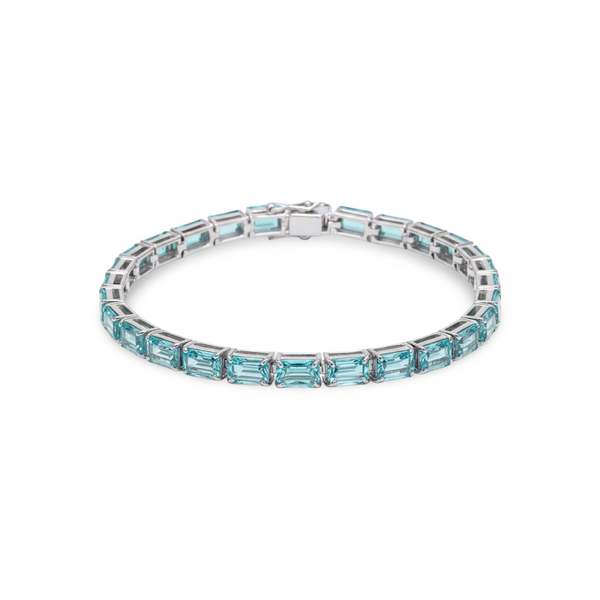 Nexus Tennis Bracelet – Teal Blue Spinel