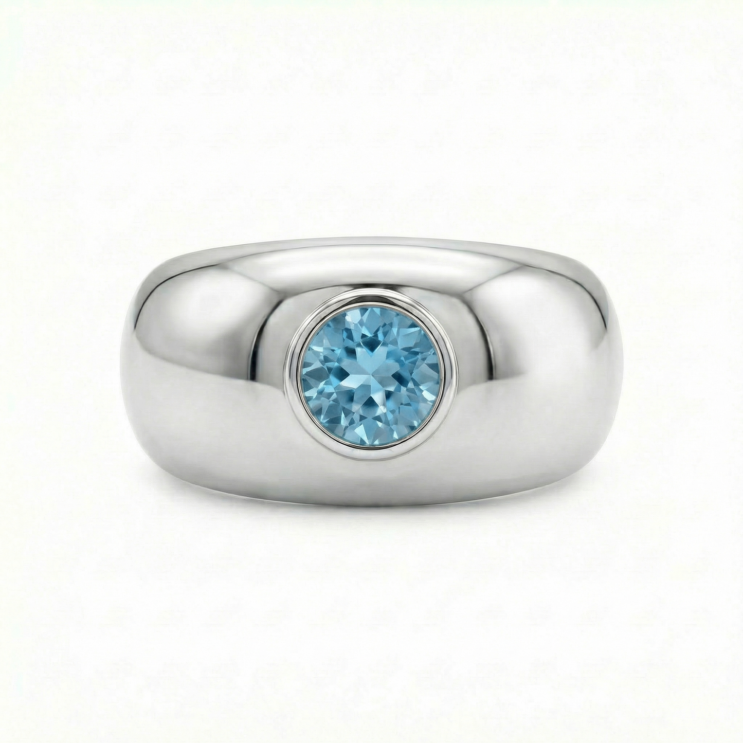 Forma Signet Ring – Teal Blue Spinel