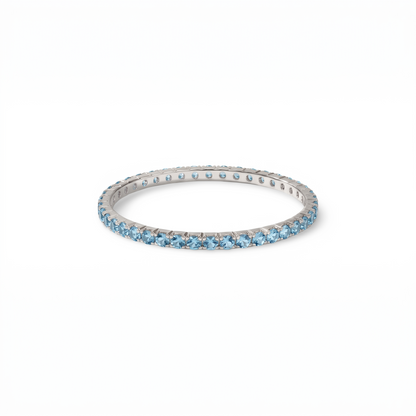 Linea Mini Ring – Teal Blue Spinel