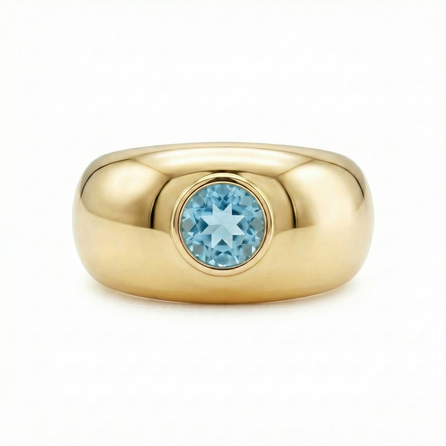 Forma Signet Ring – Teal Blue Spinel