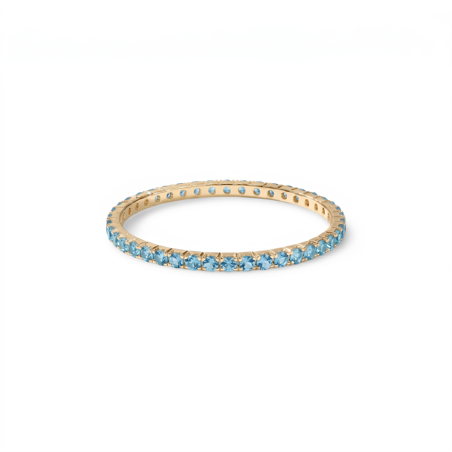 Linea Mini Ring – Teal Blue Spinel