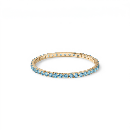 Linea Mini Ring – Teal Blue Spinel