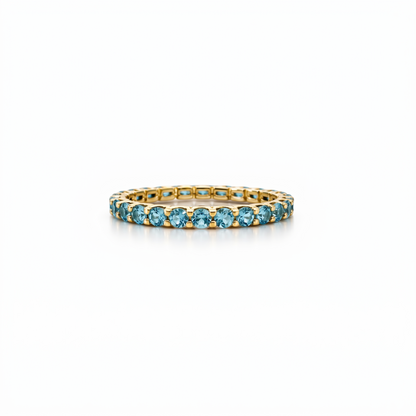 Linea Midi Ring – Teal Blue Spinel