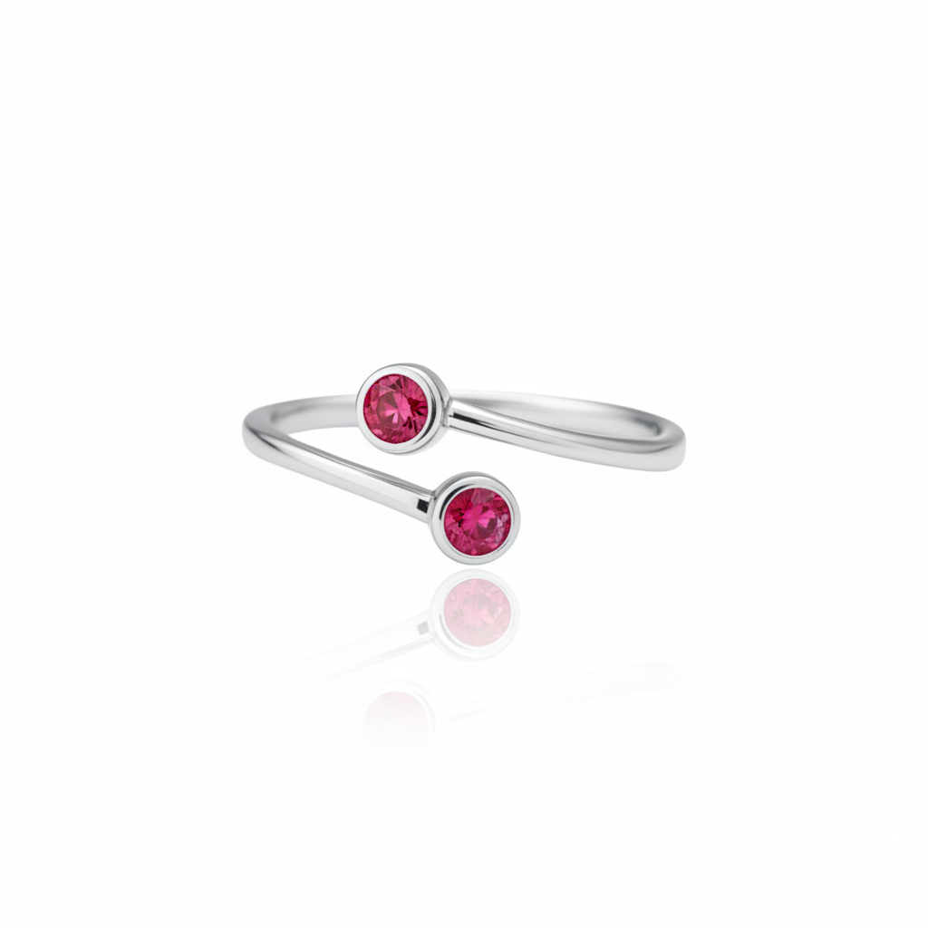 Forma Bypass Ring – Red Ruby