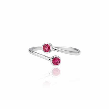 Forma Bypass Ring – Red Ruby