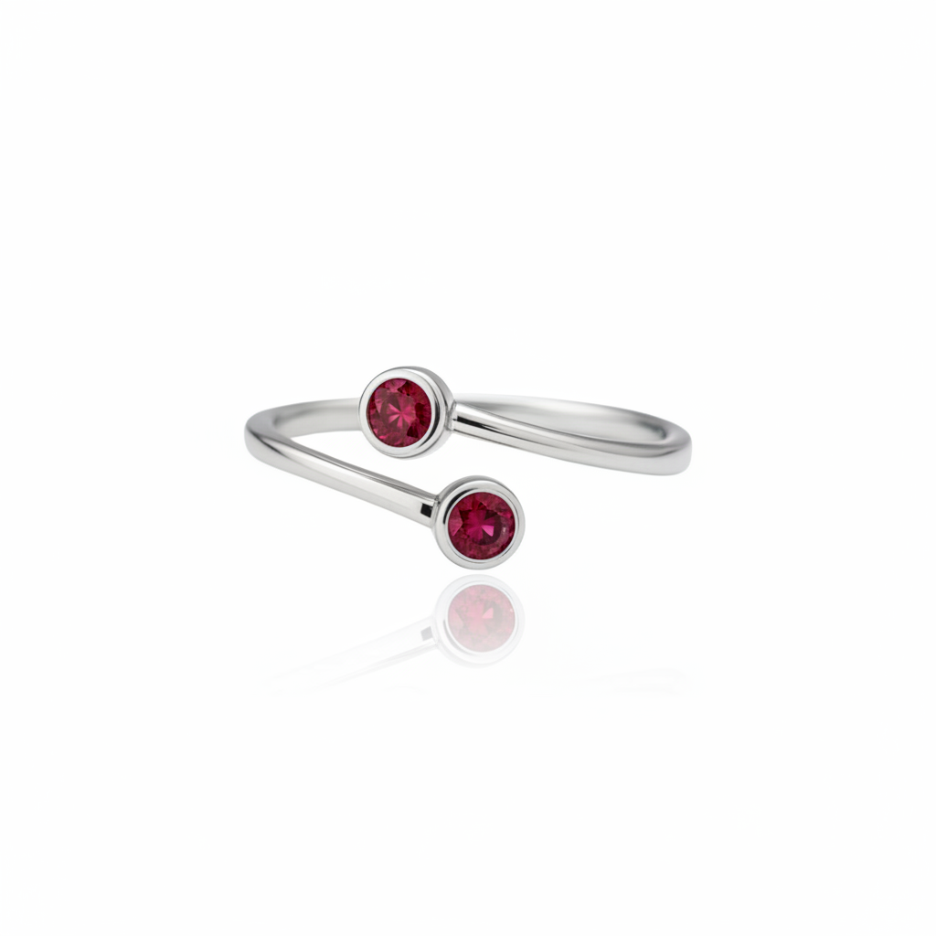 Forma Bypass Ring – Deep Red Garnet