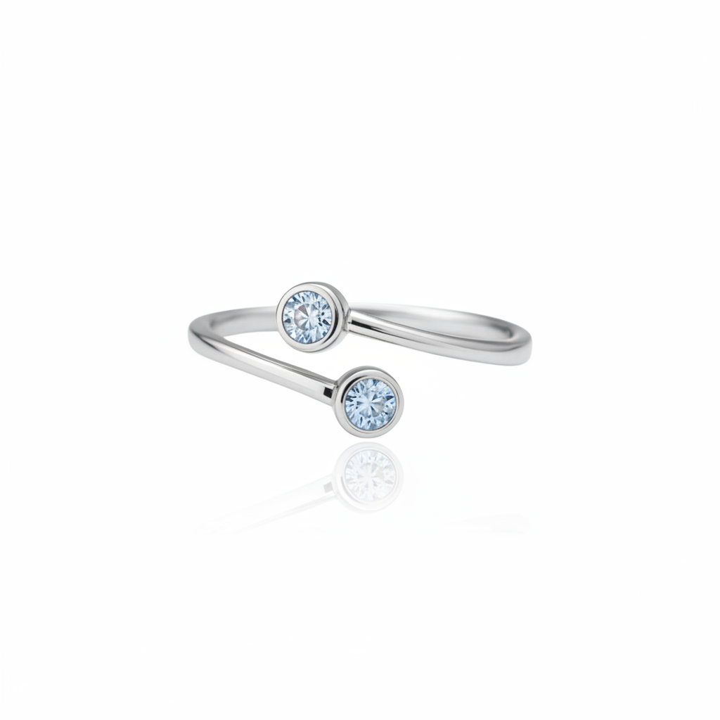 Forma Bypass Ring – Light Blue Aquamarine