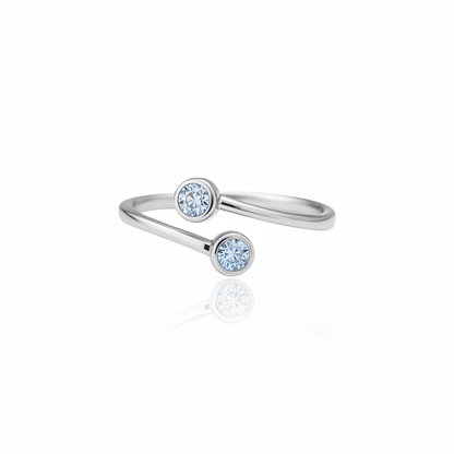 Forma Bypass Ring – Light Blue Aquamarine
