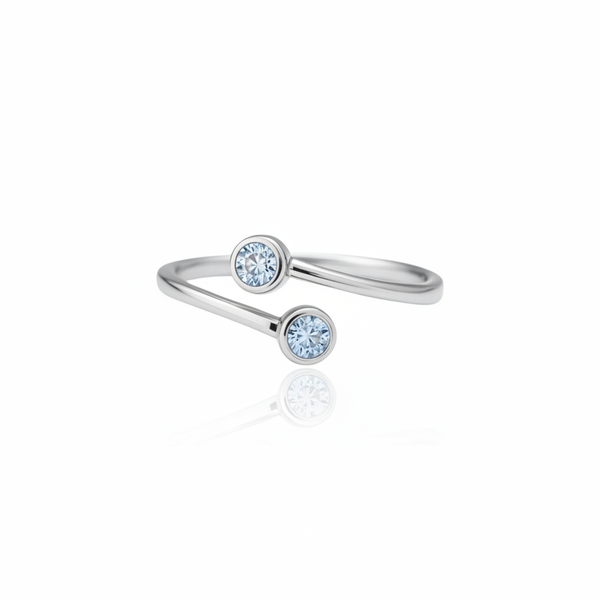 Forma Bypass Ring – Light Blue Aquamarine