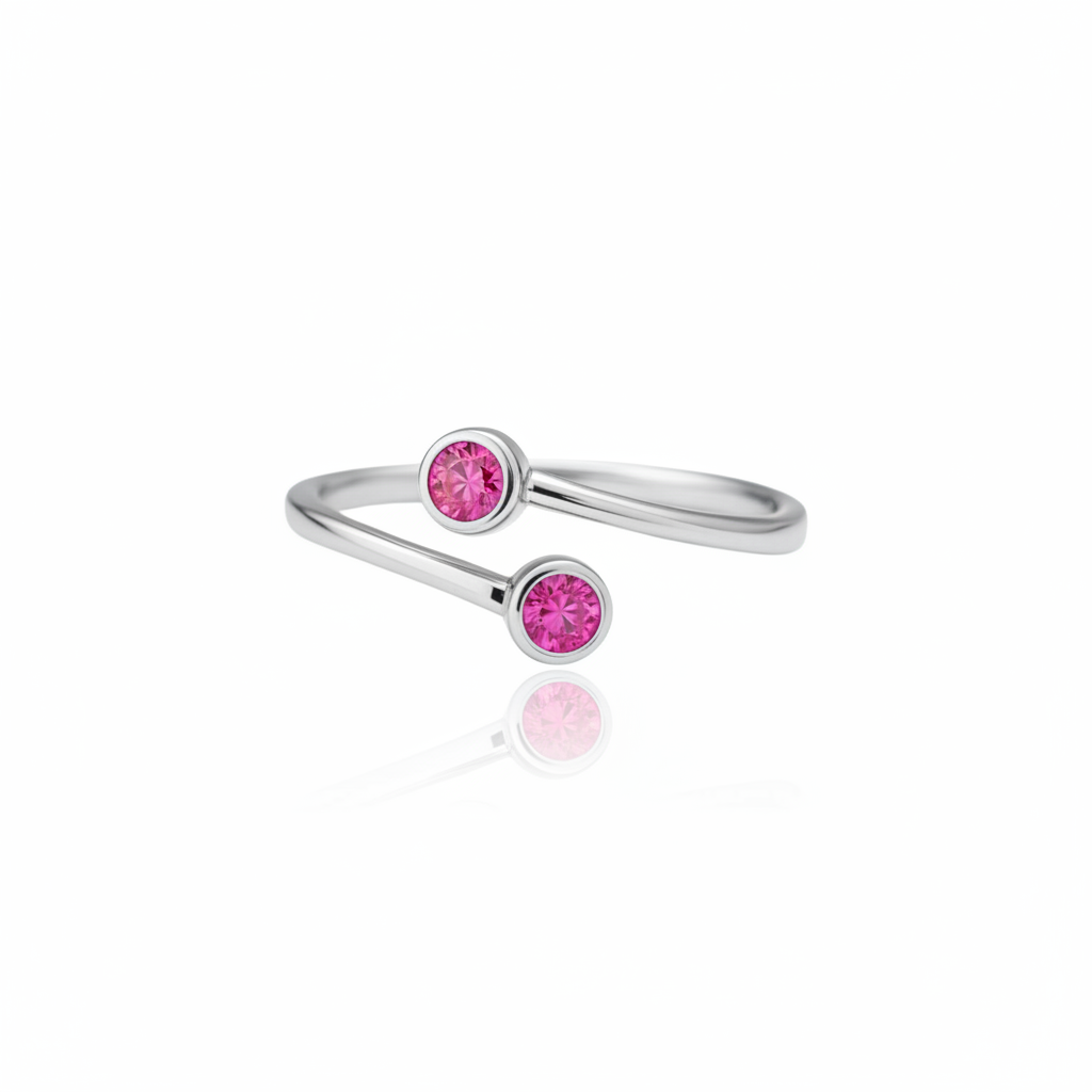 Forma Bypass Ring – Vivid Pink Sapphire