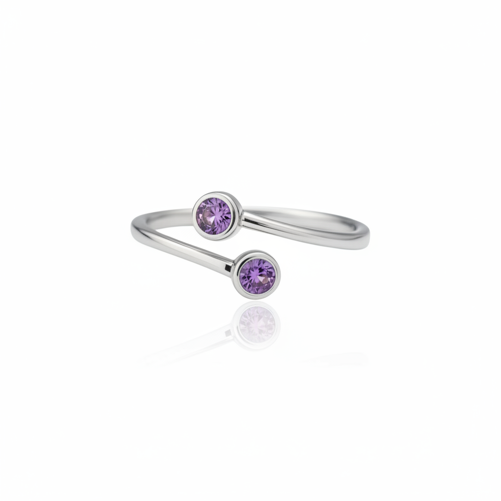 Forma Bypass Ring – Purple Sapphire