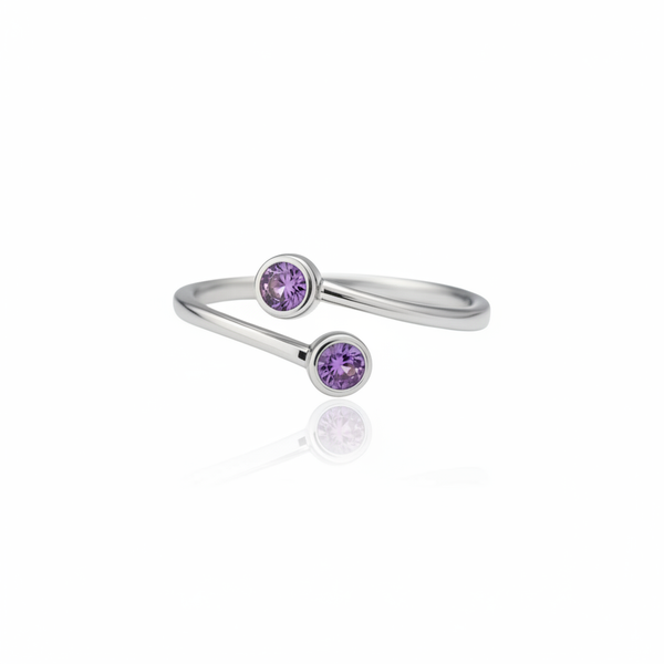 Forma Bypass Ring – Purple Sapphire
