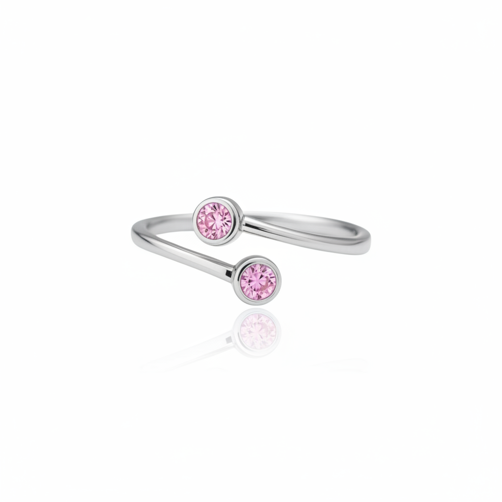Forma Bypass Ring – Light Pink Sapphire