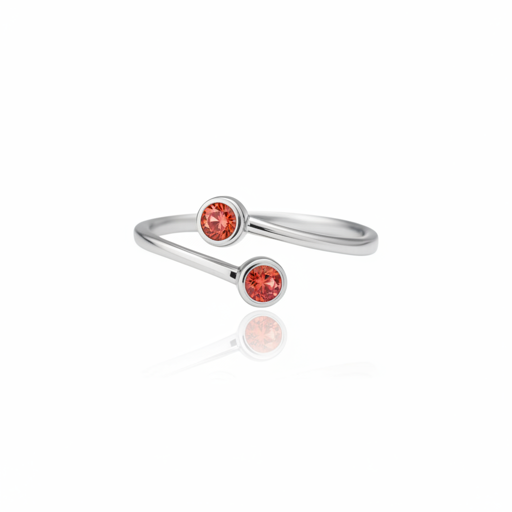 Forma Bypass Ring – Orange Padparadscha Sapphire