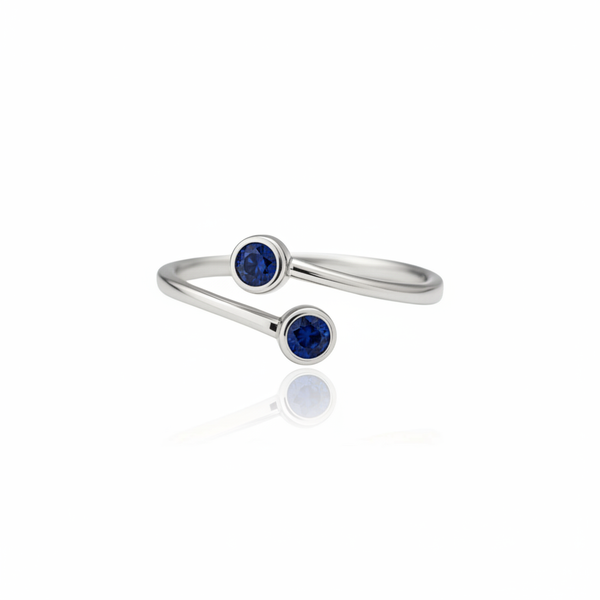 Forma Bypass Ring – Blue Sapphire