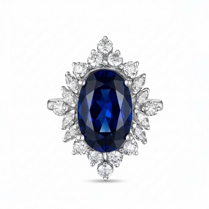 Velara Crown Ring – Blue Sapphire