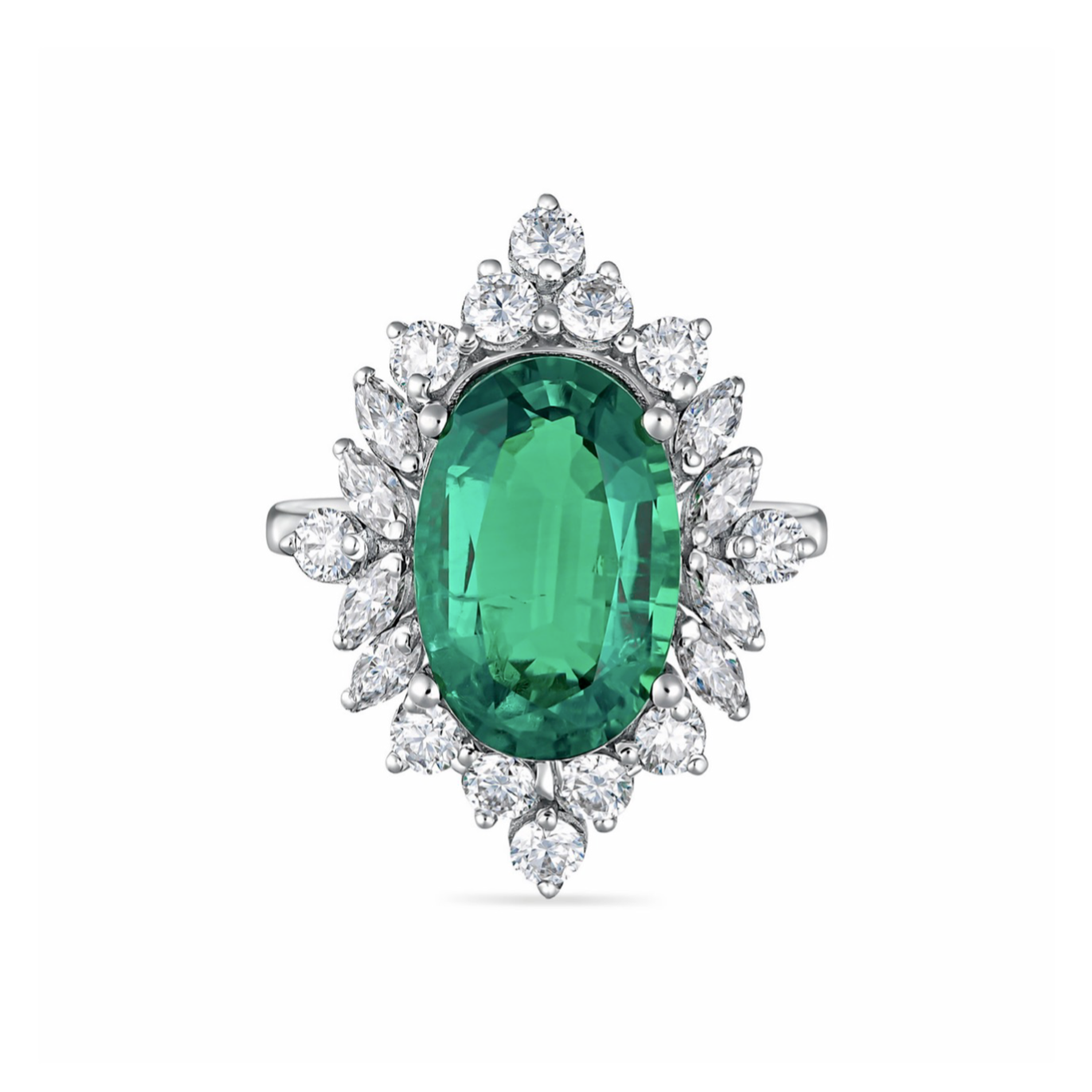 Velara Crown Ring – Colombian Green Emerald