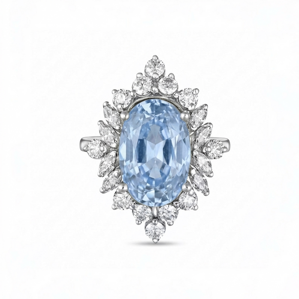 Velara Crown Ring – Light Blue Aquamarine