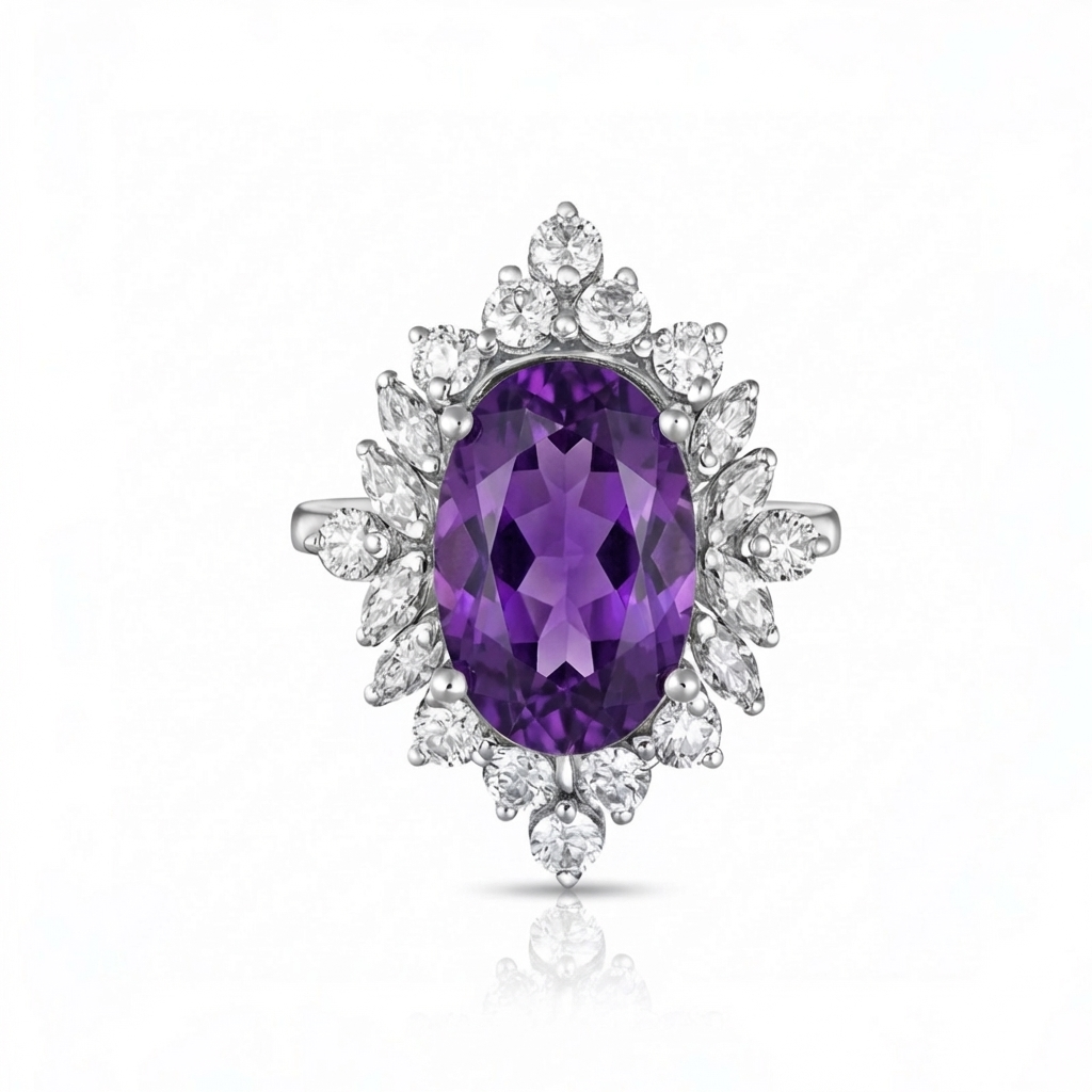 Velara Crown Ring – Purple Sapphire