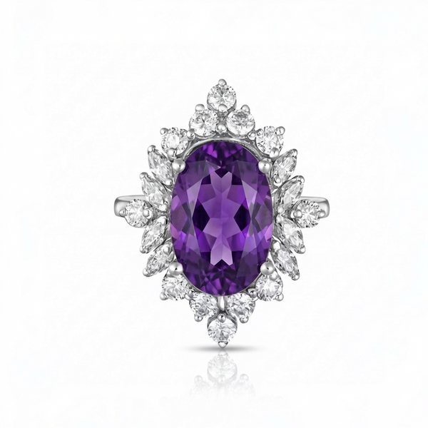 Velara Crown Ring – Purple Sapphire