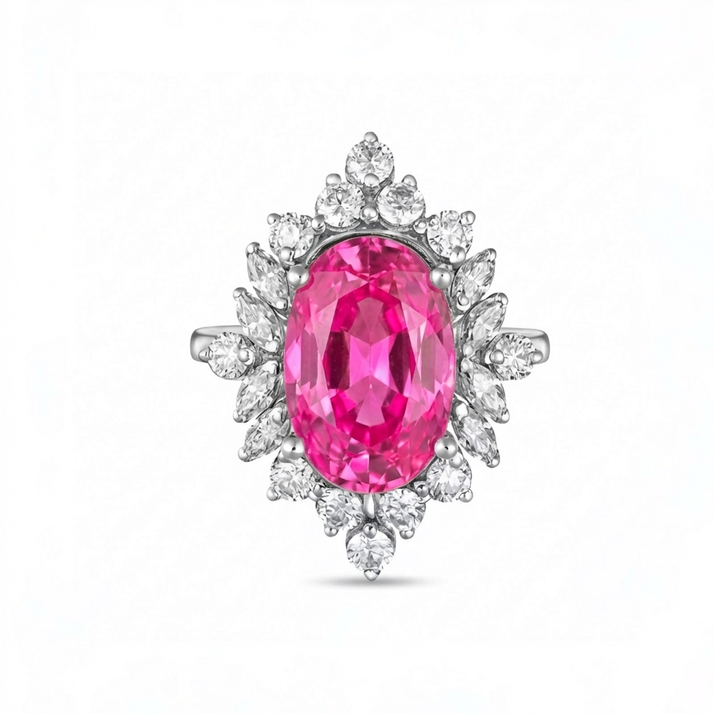 Velara Crown Ring – Vivid Pink Sapphire