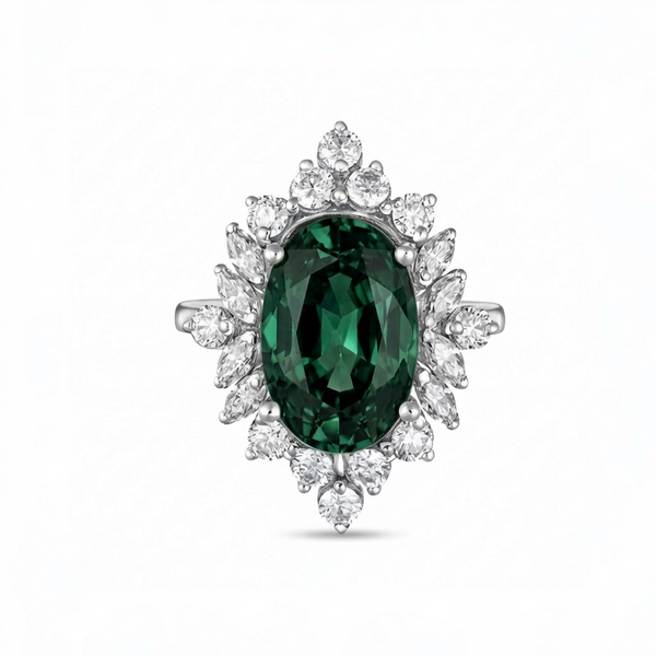 Velara Crown Ring – Zambian Green Emerald