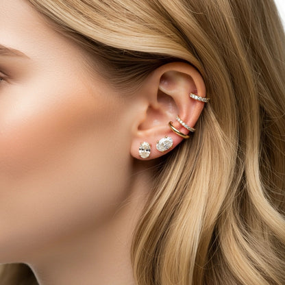 Linea Midi Ear Cuff – White Diamond