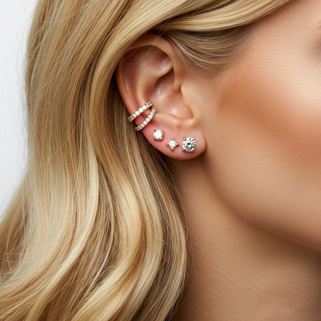 Linea Midi Ear Cuff – White Diamond