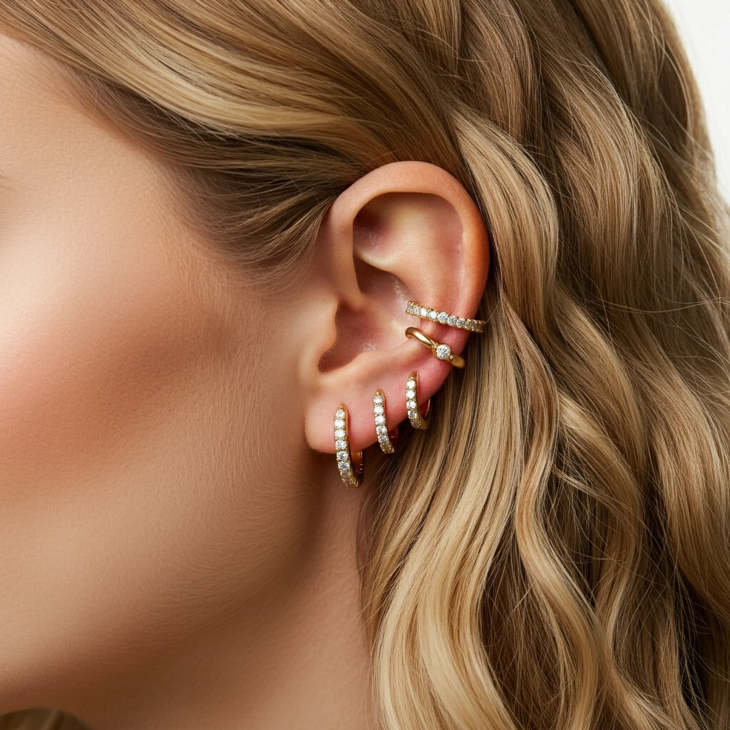 Linea Midi Ear Cuff – White Diamond