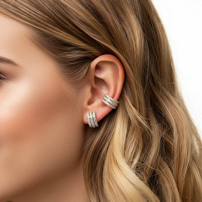 Linea Midi Ear Cuff – White Diamond