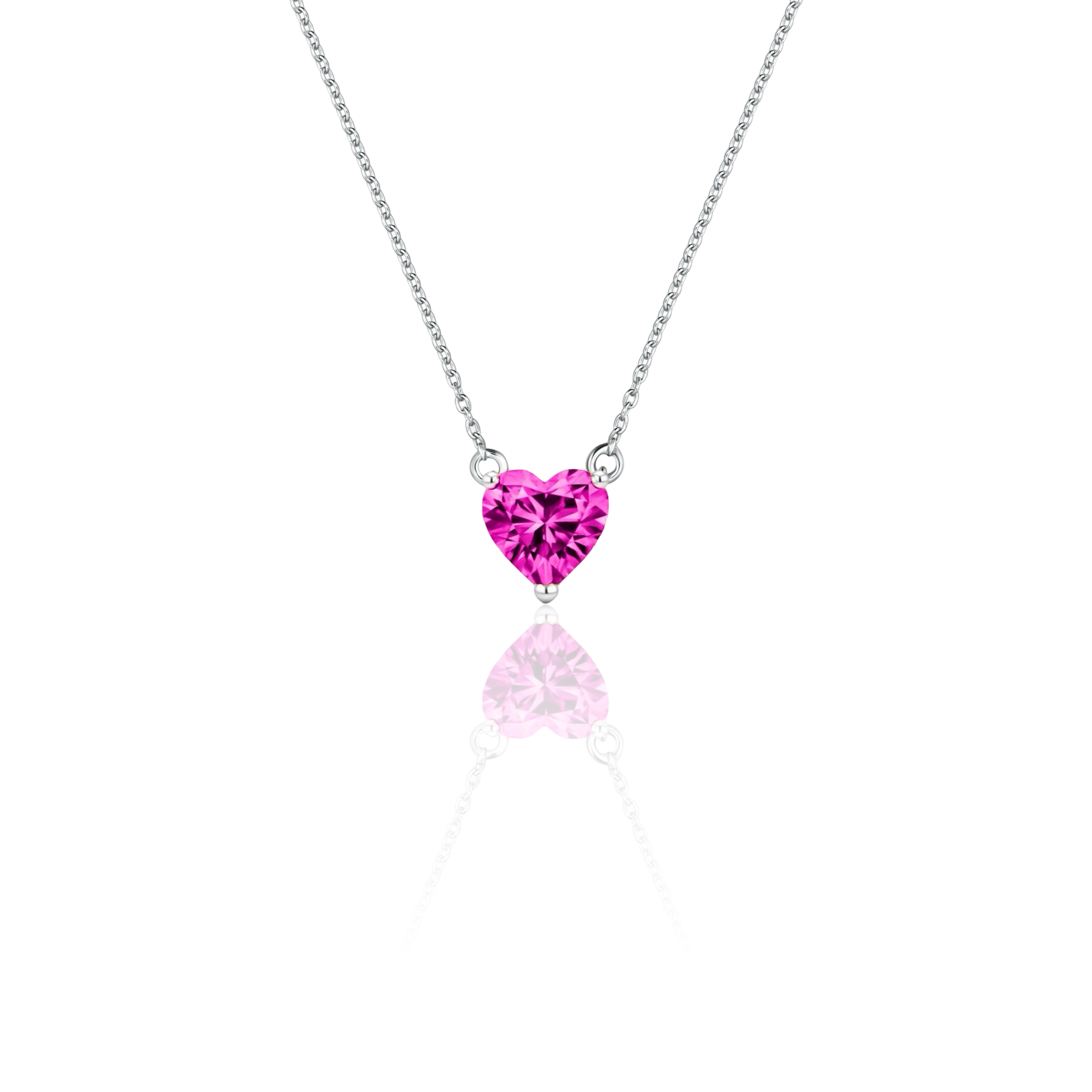 Amore Maxi Solitaire Necklace – Vivid Pink Sapphire