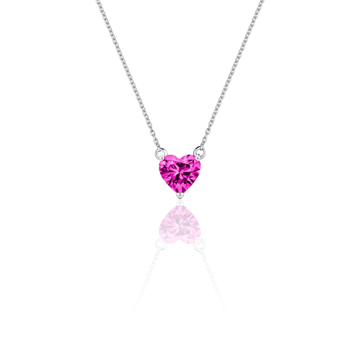 Amore Solitaire Necklace – Vivid Pink Sapphire