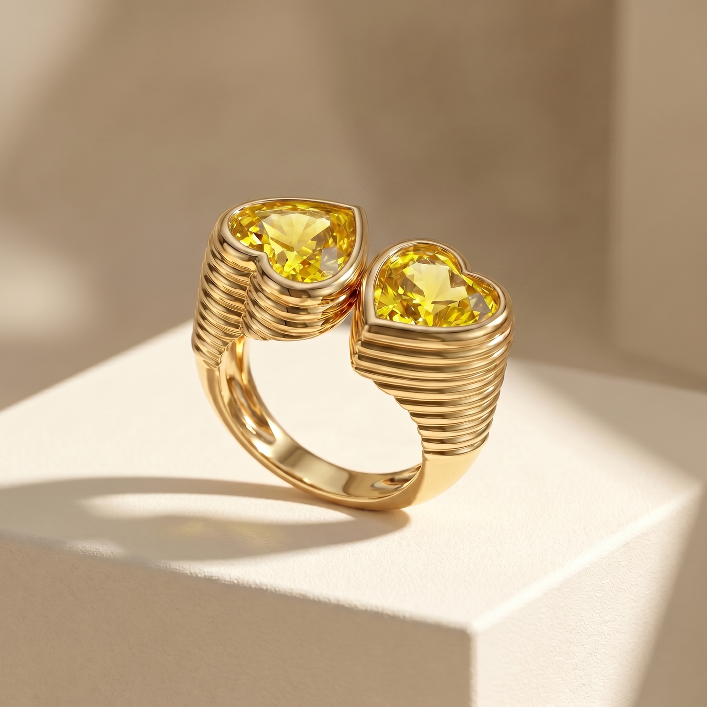 Amore Double Signet Ring – Yellow Sapphire