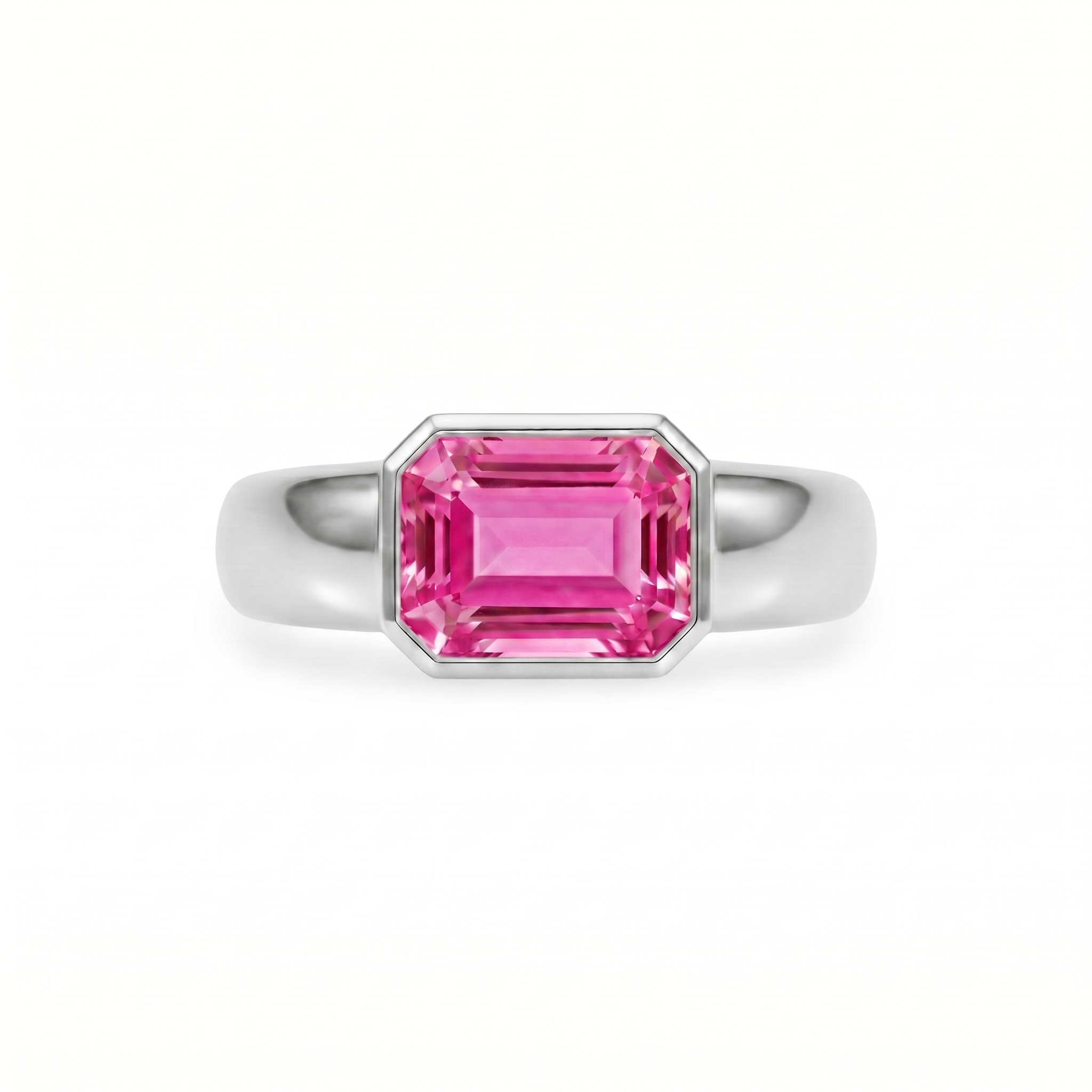 Nexus Lateral Solitaire Ring – Vivid Pink Sapphire