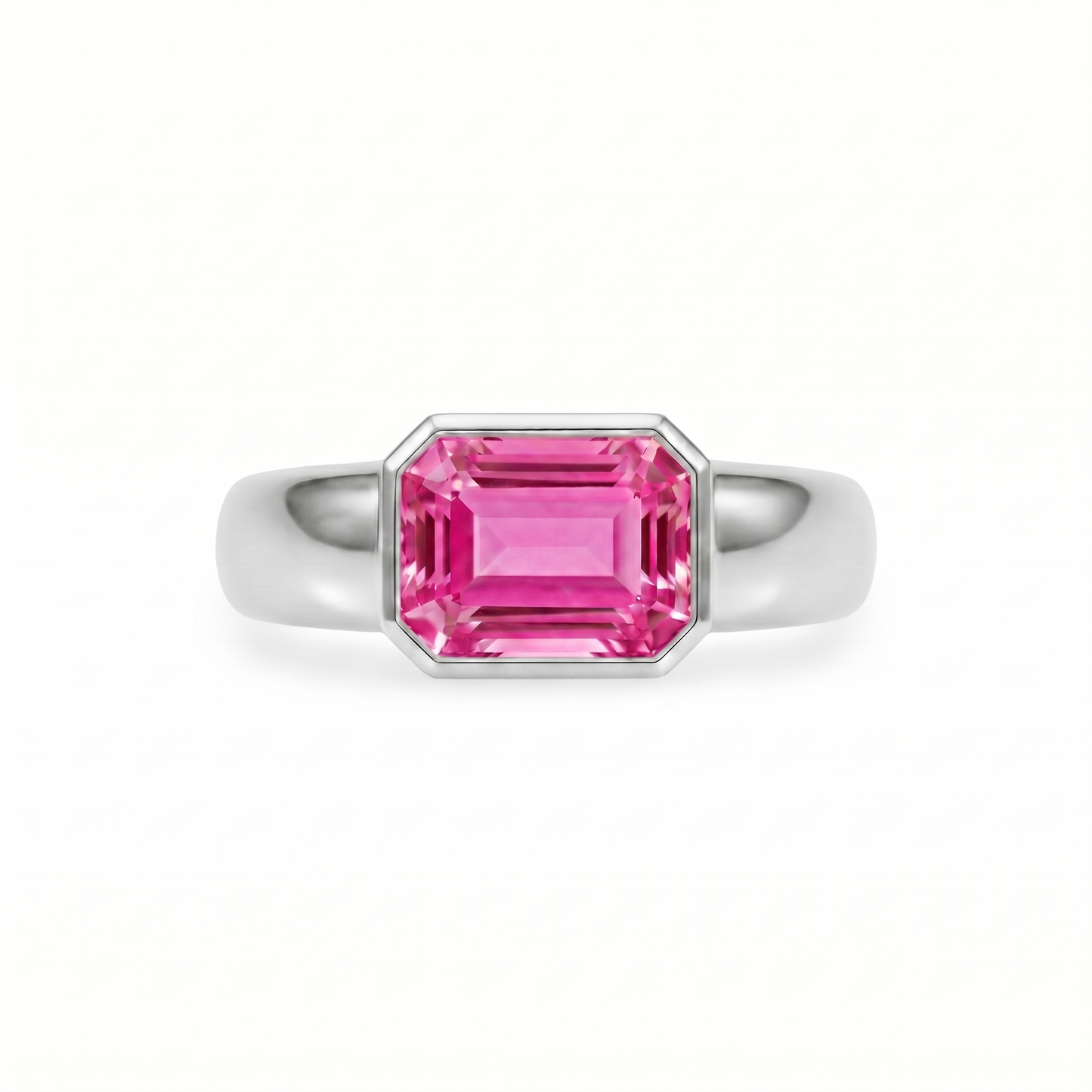 Nexus Lateral Solitaire Ring – Vivid Pink Sapphire