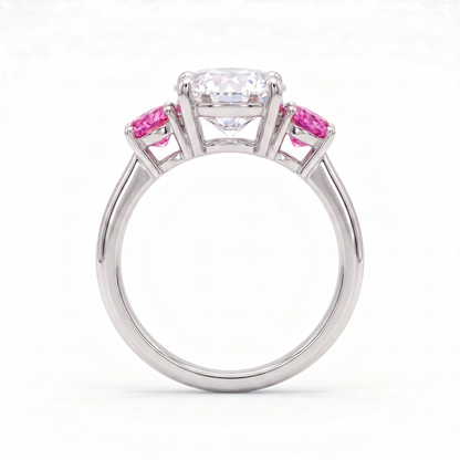 Juno Trilogy Ring – Vivid Pink Sapphire
