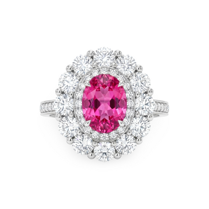 Velara Double Halo Ring – Vivid Pink Sapphire