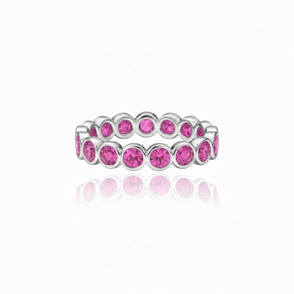 Forma Eternity Ring – Vivid Pink Sapphire