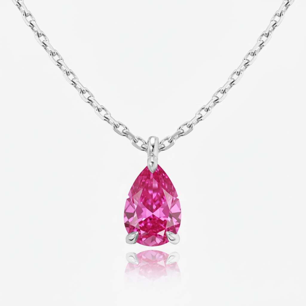 Nova Solitaire Necklace – Vivid Pink Sapphire