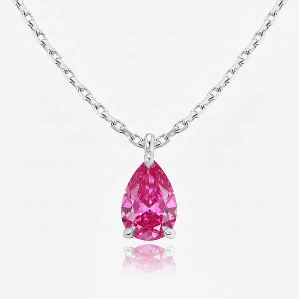 Nova Solitaire Necklace – Vivid Pink Sapphire