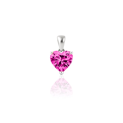 Amore Mini Solitaire Necklace – Vivid Pink Sapphire
