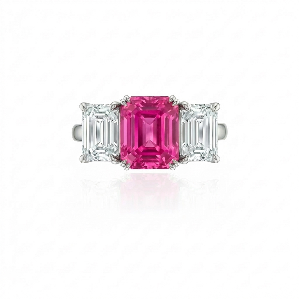 Nexus Trilogy Ring – Vivid Pink Sapphire