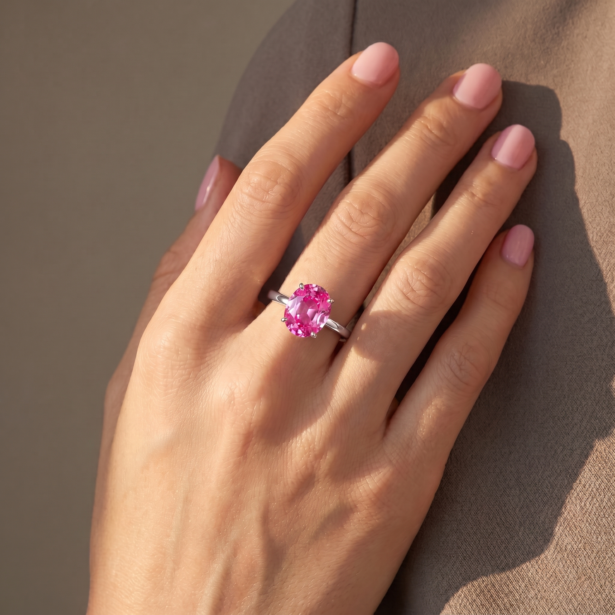 Velara Signature Ring – Vivid Pink Sapphire