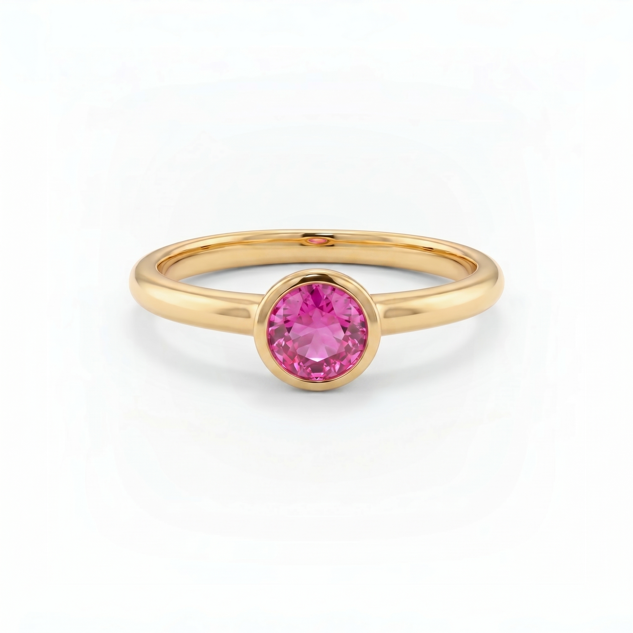Forma Solitaire Ring – Vivid Pink Sapphire