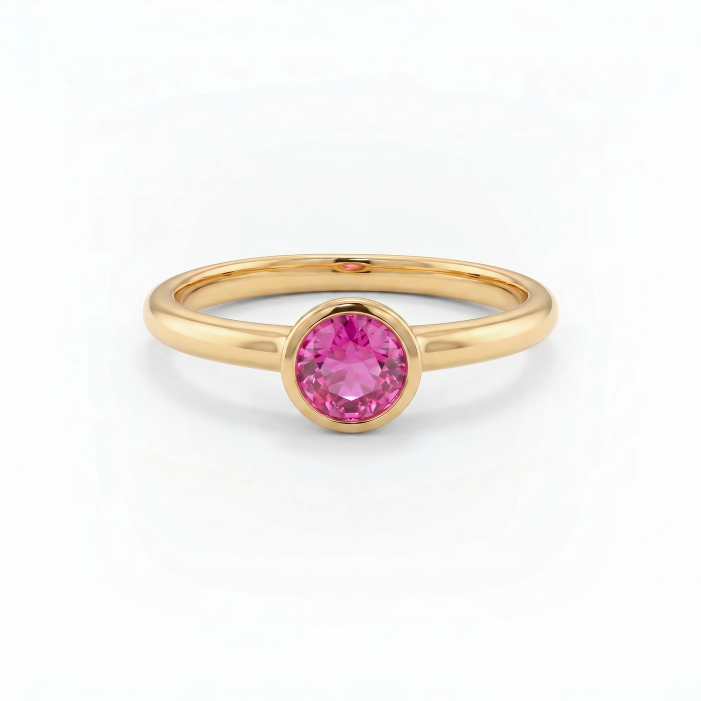 Forma Solitaire Ring – Vivid Pink Sapphire