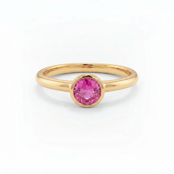Forma Solitaire Ring – Vivid Pink Sapphire