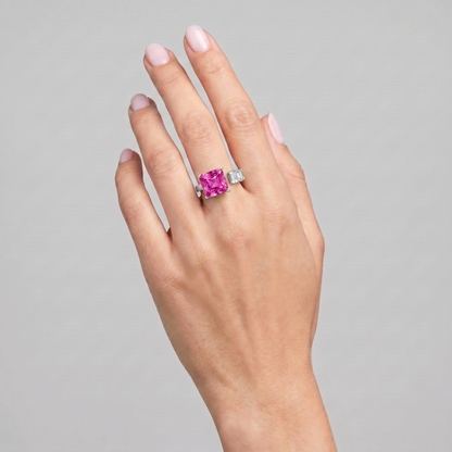 Aria Princess Open Ring – Vivid Pink Sapphire