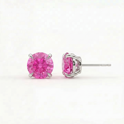 Juno Stud Earrings – Vivid Pink Sapphire