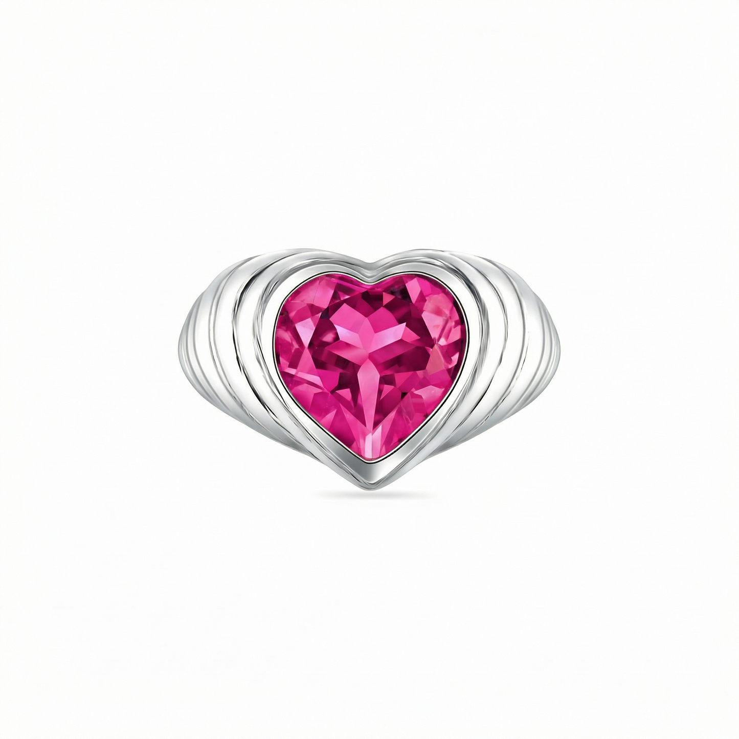 Amore Signet Ring – Vivid Pink Sapphire