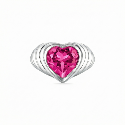 Amore Signet Ring – Vivid Pink Sapphire